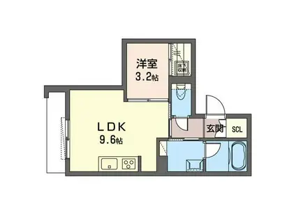 DIAMANTE下北沢(1LDK/1階)の間取り写真
