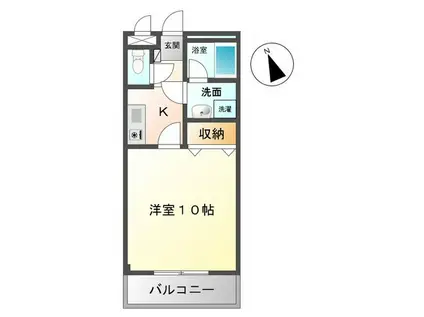 ウィンハイム(1K/2階)の間取り写真