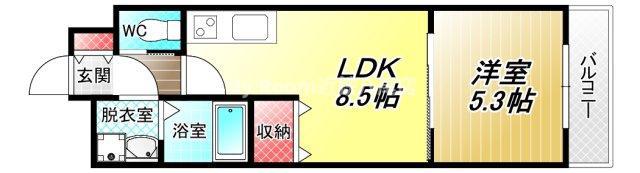 アッシュメゾン平野ノースII(1LDK/1階)の間取り写真