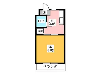 サンハイム21(1K/4階)の間取り写真