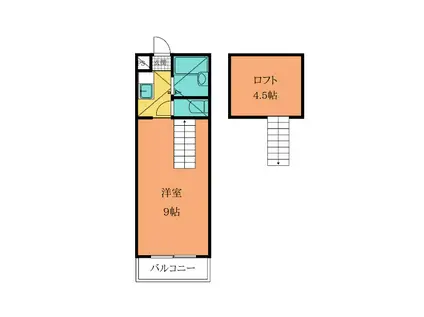 ラフェスタ篠崎(1K/2階)の間取り写真