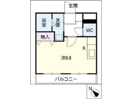 サンシャイン有松(ワンルーム/2階)の間取り写真