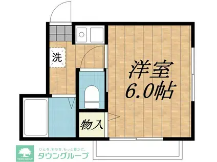 シャンブル桜(1K/2階)の間取り写真