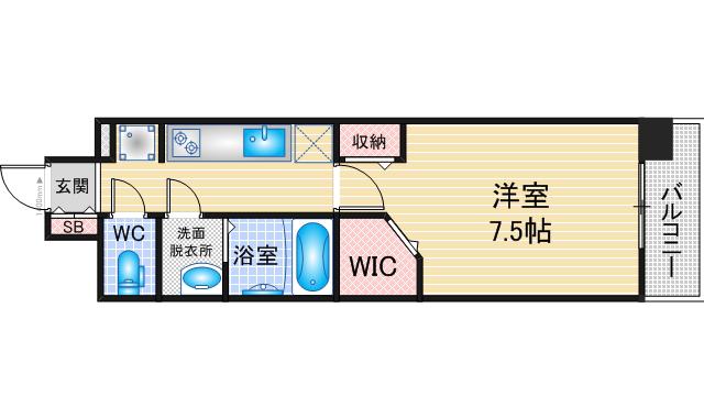 パルティール笠寺(1K/5階)の間取り写真