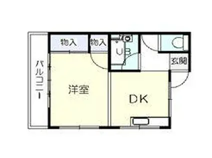 入船マンション(1DK/3階)の間取り写真