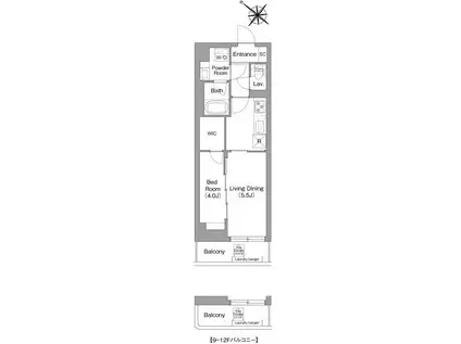コンフォリア・リヴ豊洲キャナル(1LDK/8階)の間取り写真