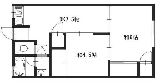 レインボープラザ(2DK/2階)の間取り写真