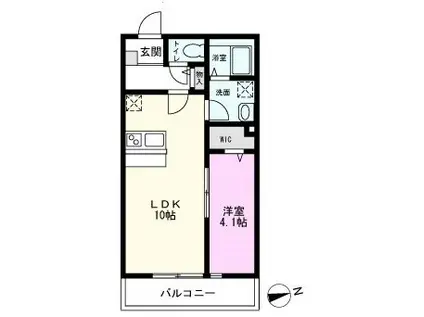 グレースヴィラ(1LDK/1階)の間取り写真