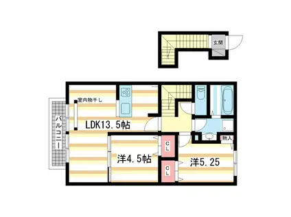 ヴィクトワール(2LDK/2階)の間取り写真