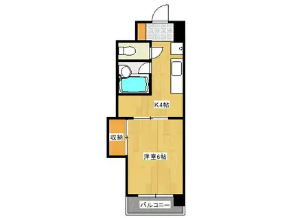 クリエイトビル(1DK/4階)の間取り写真