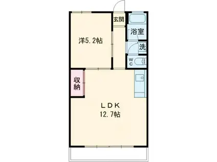 グラッセ高浜(1LDK/4階)の間取り写真