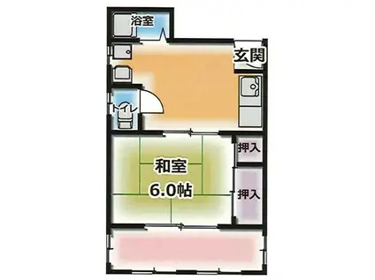 築島ビル(1DK/5階)の間取り写真