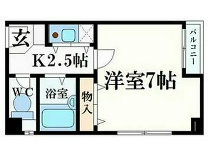 カーサゼブラ土佐堀(1K/4階)の間取り写真