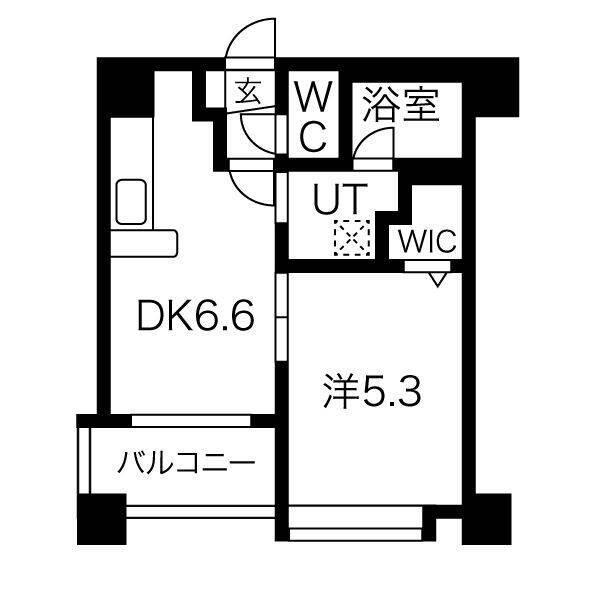 クラッセ北大通(1LDK/3階)の間取り写真