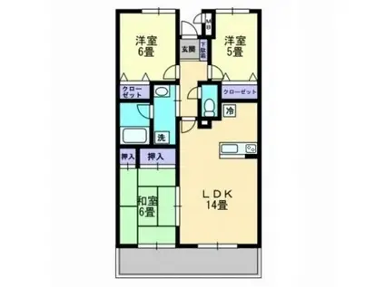 エトワール太田(3LDK/2階)の間取り写真