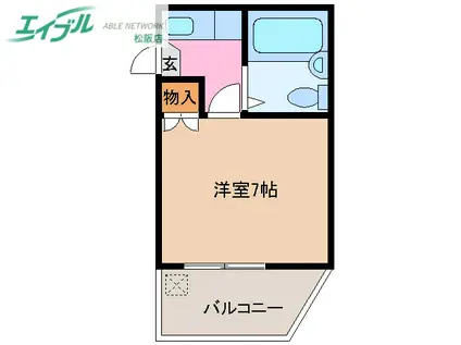 カレッジハウス6(1K/1階)の間取り写真