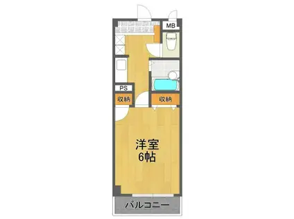 パールレジデンス2(1K/3階)の間取り写真