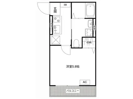 MQUARTO新座II(1K/1階)の間取り写真