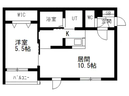 ATLANTIS3条通(1LDK/2階)の間取り写真