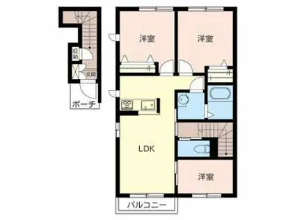 アリスティオB(3LDK/2階)の間取り写真