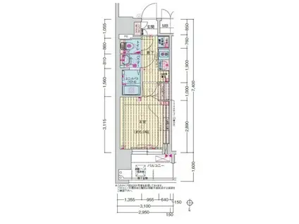 プレサンス大正エミナンス(1K/6階)の間取り写真