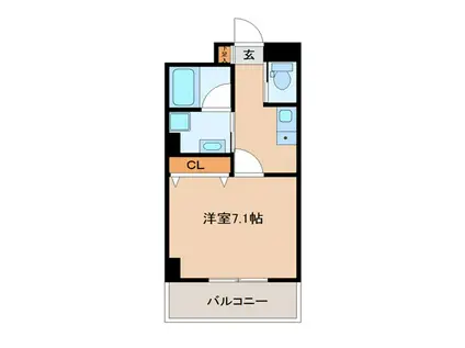 LUNA長町駅前(1K/8階)の間取り写真