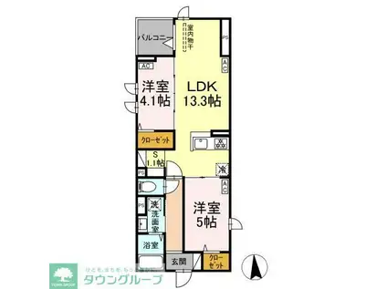 セレスティア六町II(2LDK/3階)の間取り写真