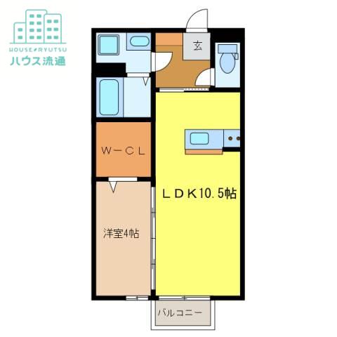 セイシェル・大山C(1LDK/2階)の間取り写真