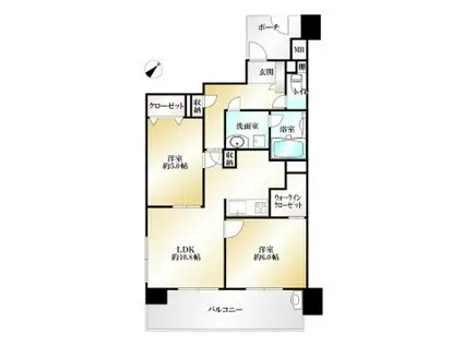 日神パレステージ東久留米ウエスト(2LDK/7階)の間取り写真