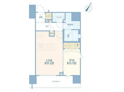 ルジェンテ千代田神保町(1LDK/5階)の間取り写真