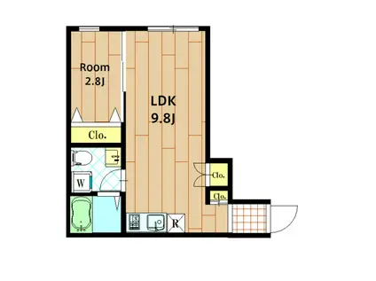 SEED JUST B-BASE II(1LDK/2階)の間取り写真