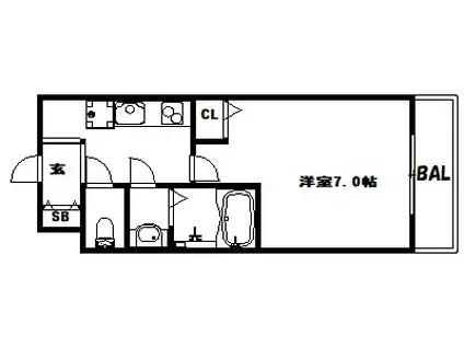 AILE岡場III(1K/2階)の間取り写真