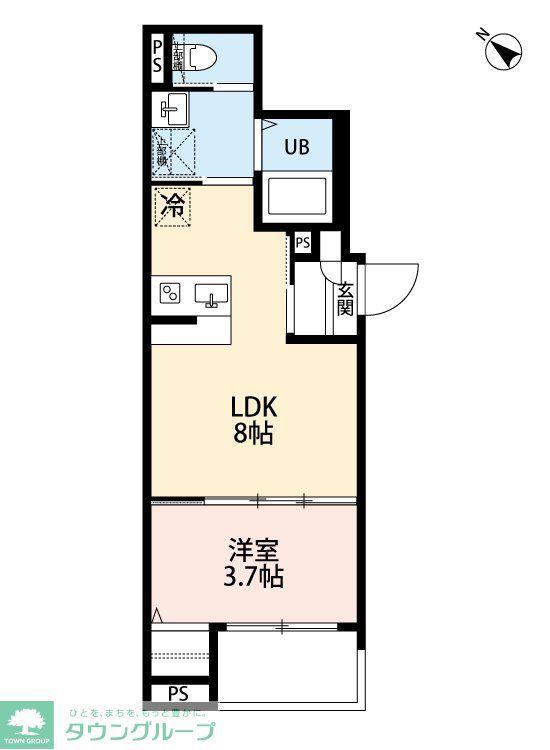 ROBOT HOME 東所沢II(1LDK/1階)の間取り写真