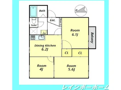 グランメール七光台(3DK/1階)の間取り写真