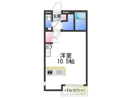 レオネクストケイスピリット桜坂(ワンルーム/1階)の間取り写真