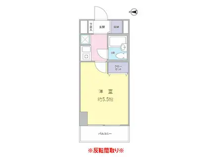 ライオンズマンション本厚木第3(1K/8階)の間取り写真