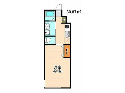 ルナ・ジュエル(1K/1階)の間取り写真