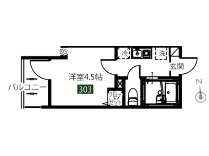 メルディア大谷口(1K/3階)の間取り写真