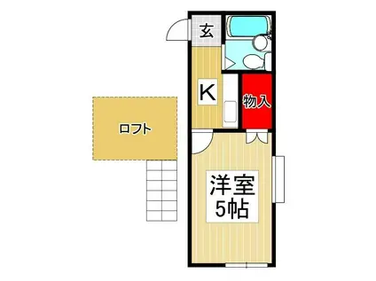 アーバンハイム宮原(ワンルーム/1階)の間取り写真