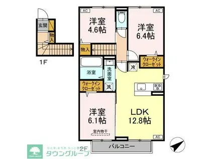 バニュルス VI(3LDK/2階)の間取り写真