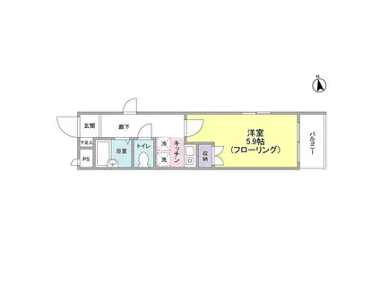 タケオグレース御苑(1K/1階)の間取り写真