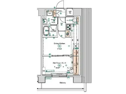 SQUARE CITY TSURUMIICTIBAスクエアシティ鶴見(1DK/5階)の間取り写真