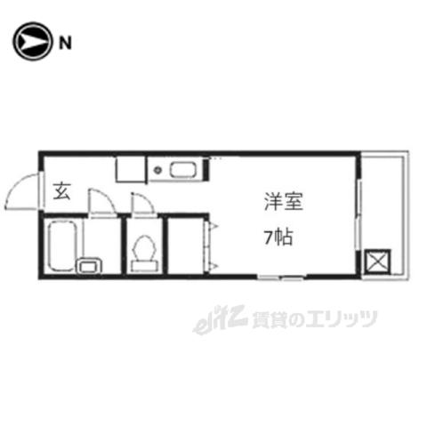 アークみささぎ(ワンルーム/1階)の間取り写真