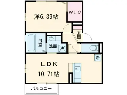 ロイヤルレジデンスB(1LDK/2階)の間取り写真