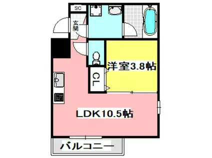 グランエピ(1LDK/3階)の間取り写真