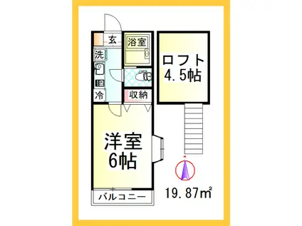SE キャンパスコート(1K/1階)の間取り写真