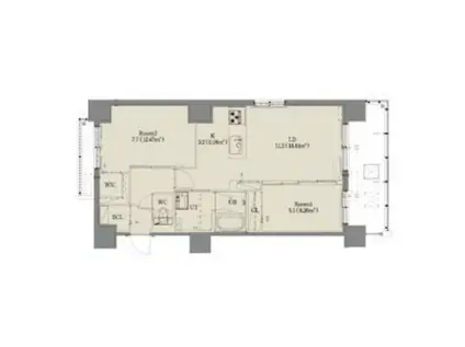 ジラフ大通西15プレミア(2LDK/5階)の間取り写真