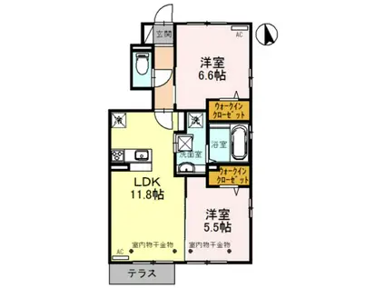 グラン ストリーツA(2LDK/1階)の間取り写真