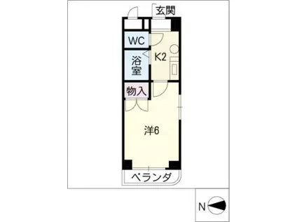 こばやしハイム(1K/3階)の間取り写真