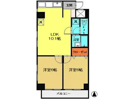 スターストン葛西(2LDK/6階)の間取り写真